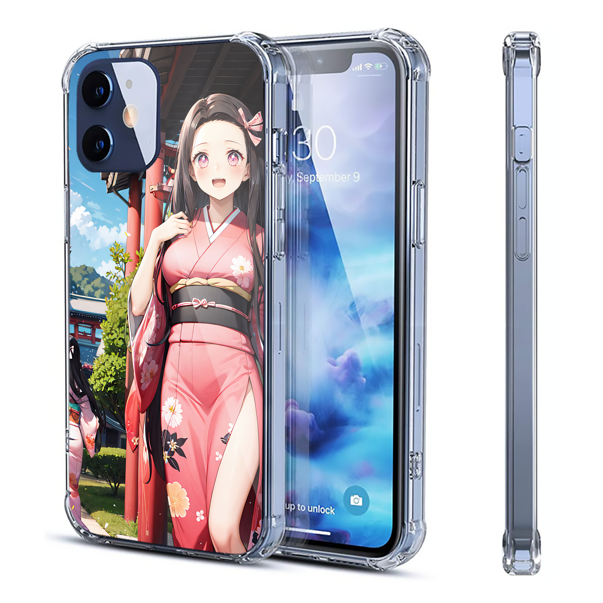 （画像用） 鬼滅の刃（きめつのやいば）竈門 禰󠄀豆子／かまど ねずこ Kamado Nezuko 【iPhone 12シリーズ対応】透明スマホケース（クリアソフトケース）